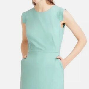 NWT JCrew Resume Sheath in Warm Aqua Stretch Linen Dress Size 0P LIMITED EDITION